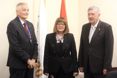16 October 2019 National Assembly Speaker Maja Gojkovic with the representatives of the Parliament of Bosnia and Herzegovina Nebojsa Radmanovic and Nikola Spiric